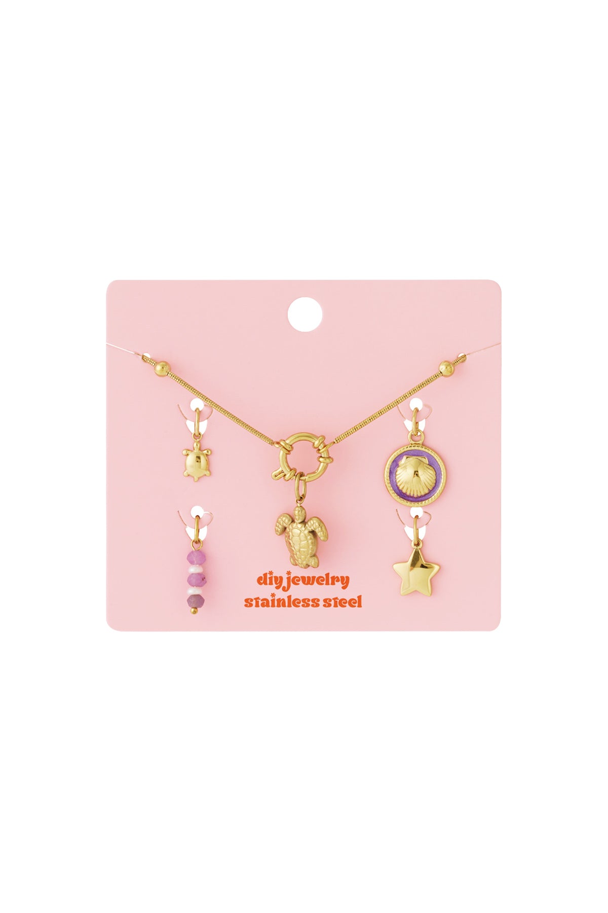 Collana Donna Placcata Oro 14K con Charm – Stile Oceanico 37-45 cm 