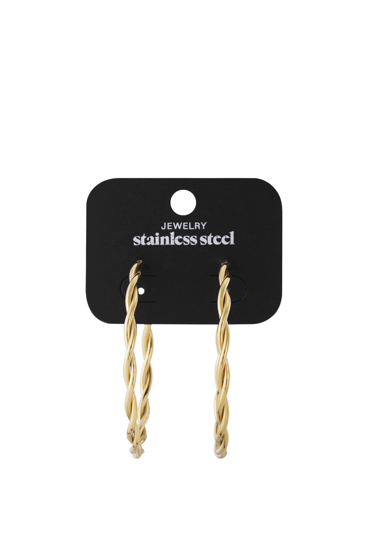 Orecchini a cerchio intrecciati in acciaio inox – oro o argento – 4 misure