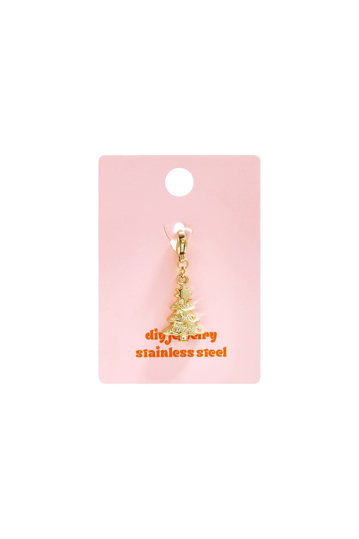 Charm Albero di Natale Color Oro – Ciondolo Natalizio per Collane e Bracciali