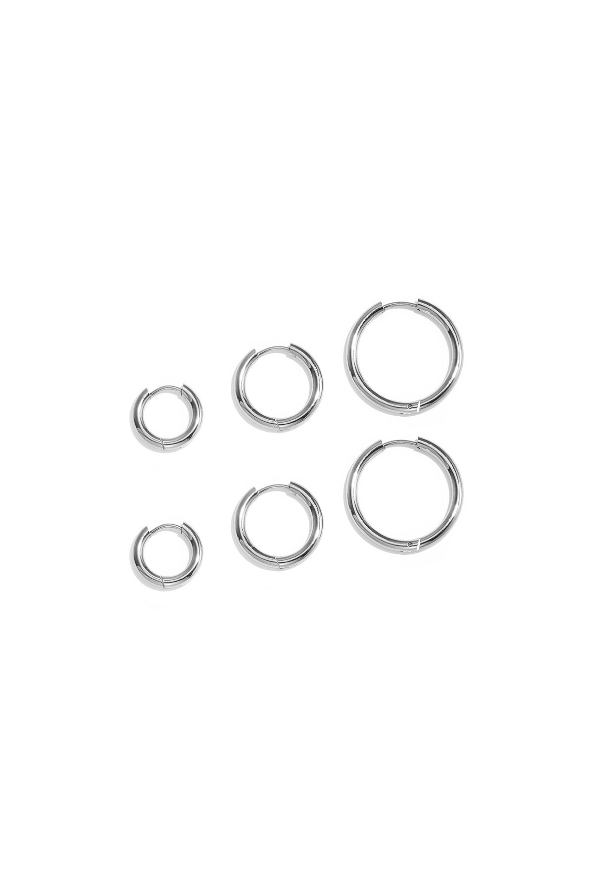 Set 3 Paia di Orecchini a Cerchio in Acciaio Inossidabile – Alemy Boutique