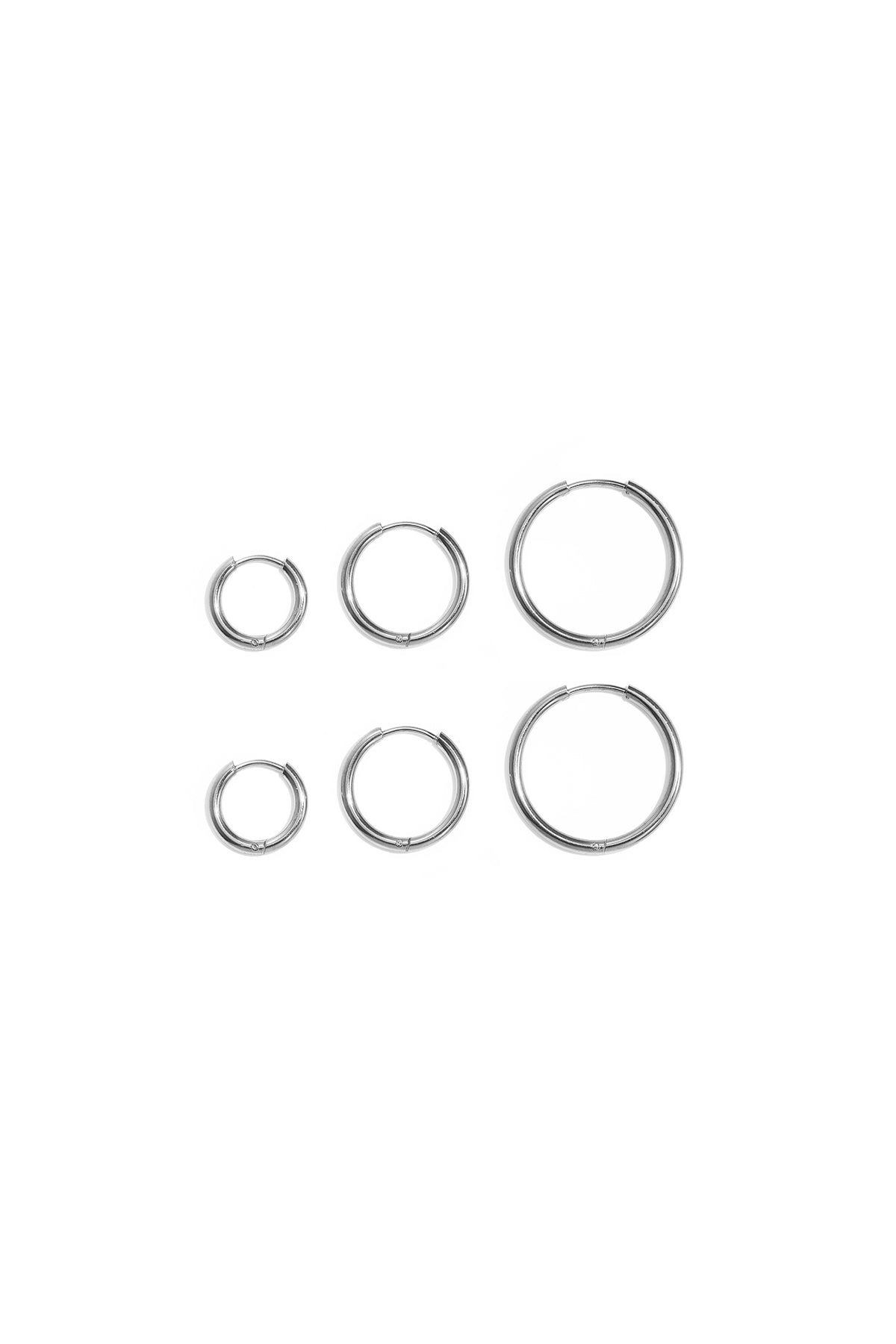 Set 3 Paia di Orecchini a Cerchio in Acciaio Inossidabile – Alemy Boutique