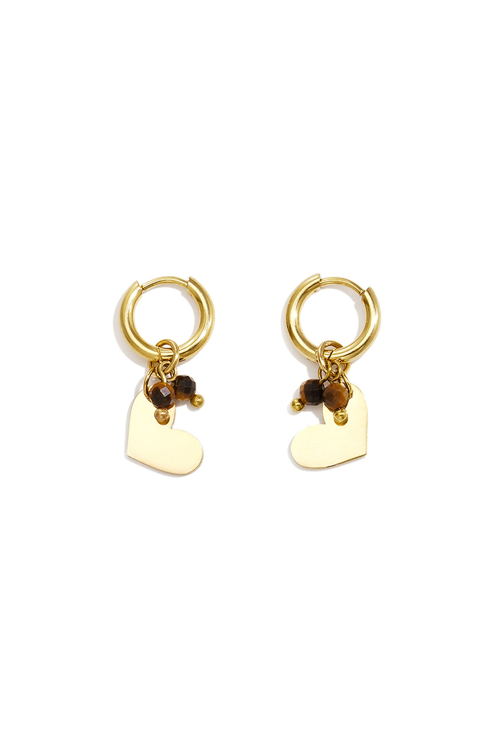 Orecchini piccoli pendenti con cuore in acciaio inox – delicati da donna 
