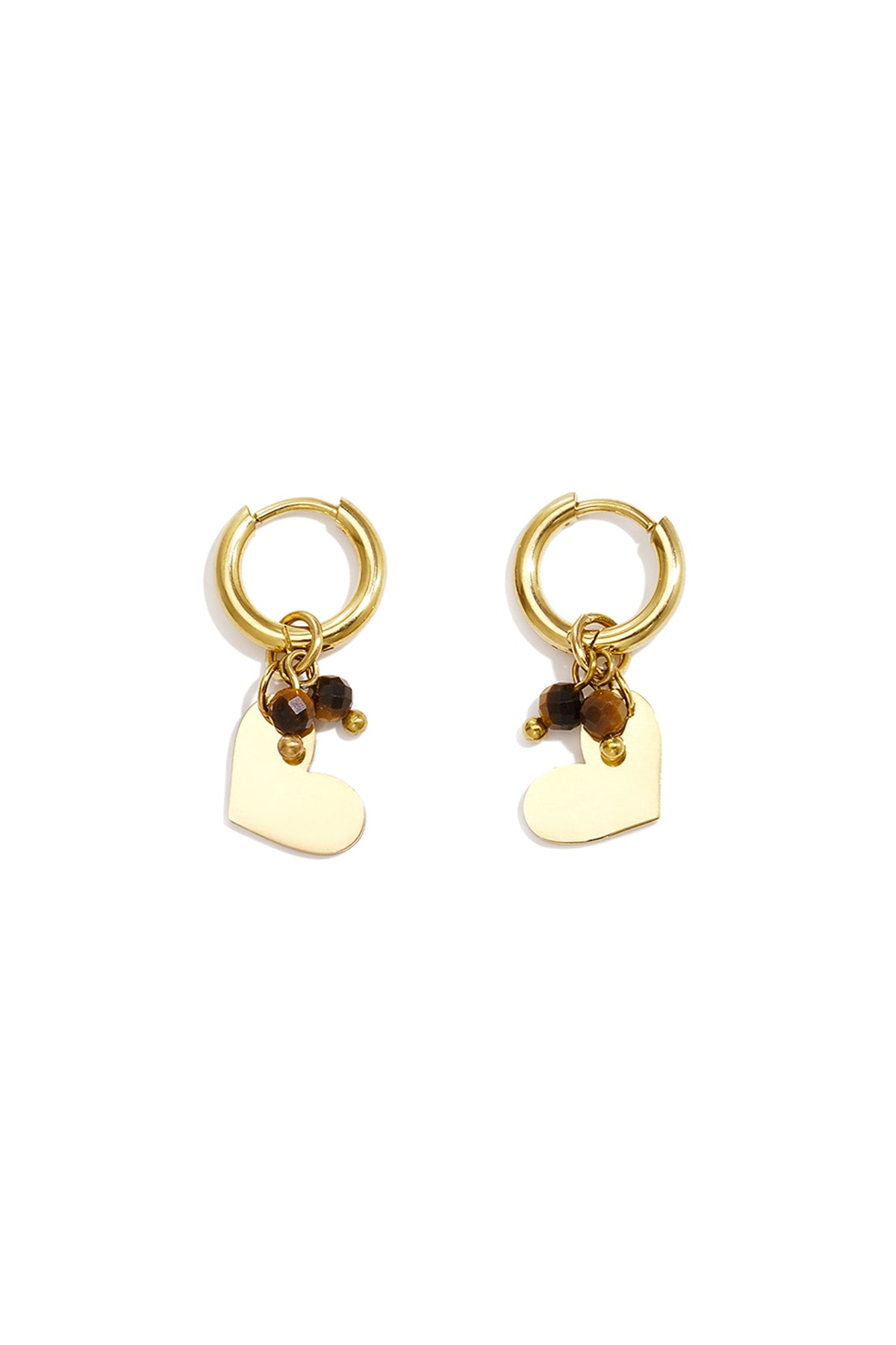 Orecchini piccoli pendenti con cuore in acciaio inox – delicati da donna 