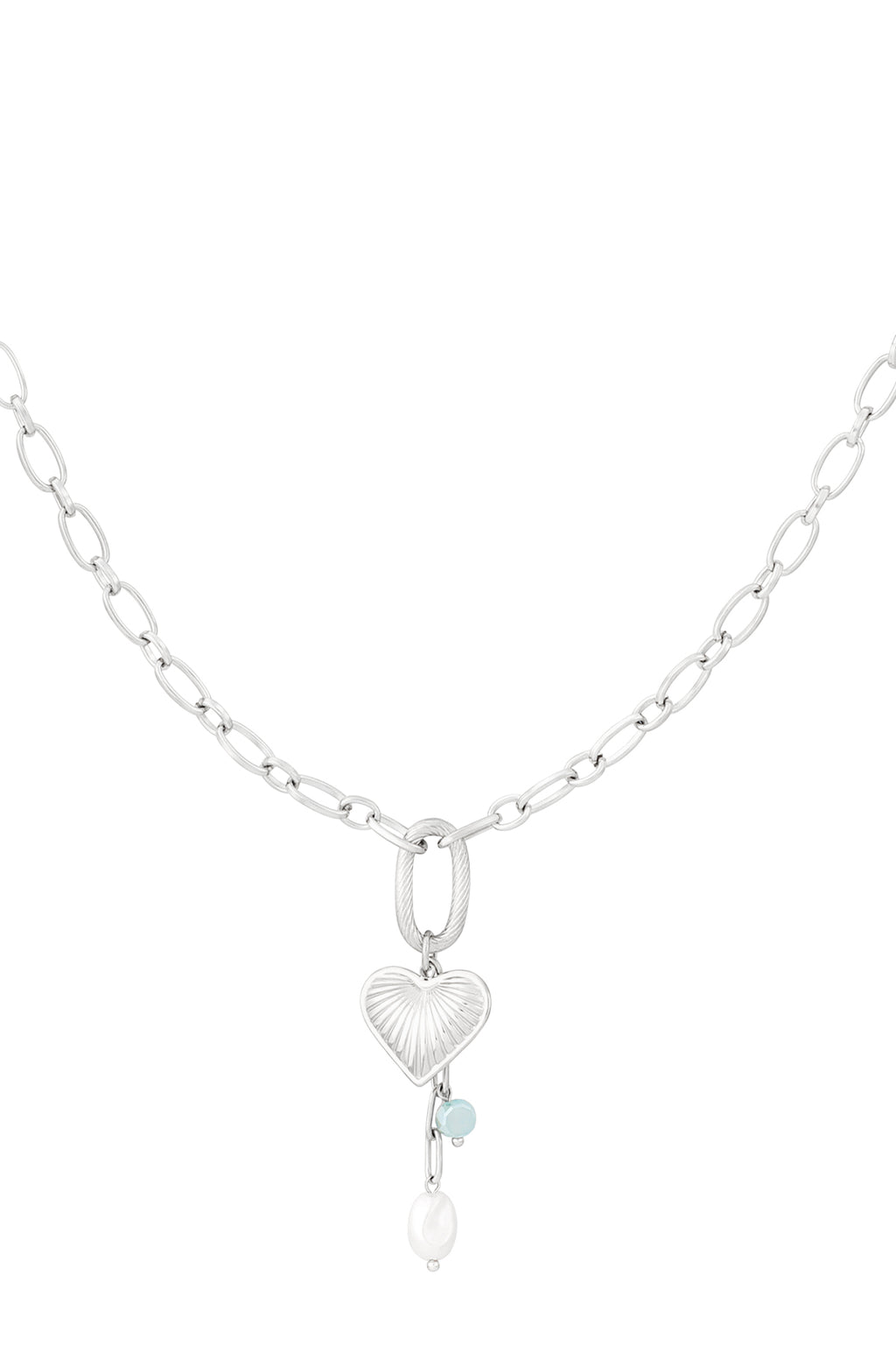 Collana con cuore e chiave in acciaio inox – delicata ed elegante