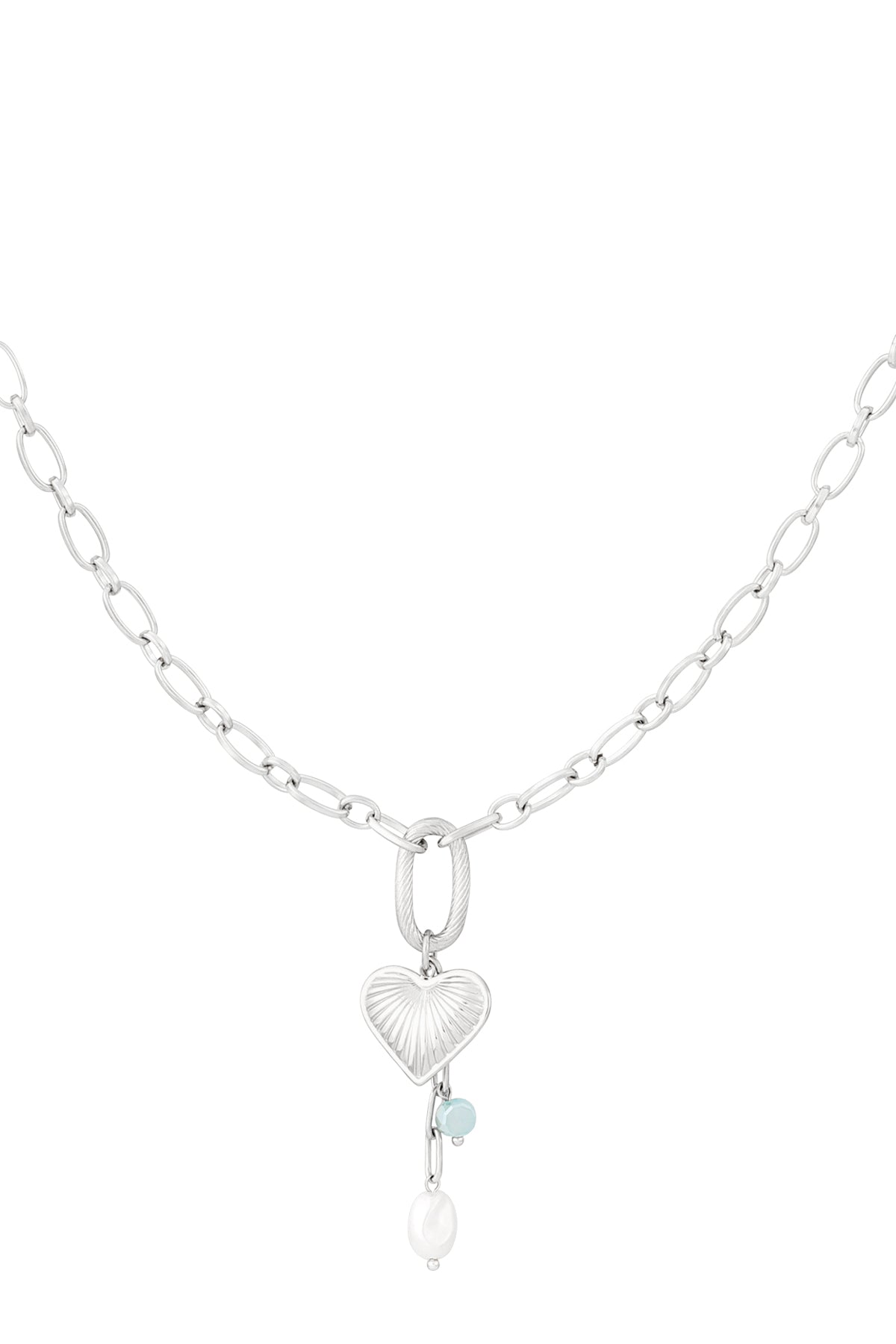 Collana con cuore e chiave in acciaio inox – delicata ed elegante