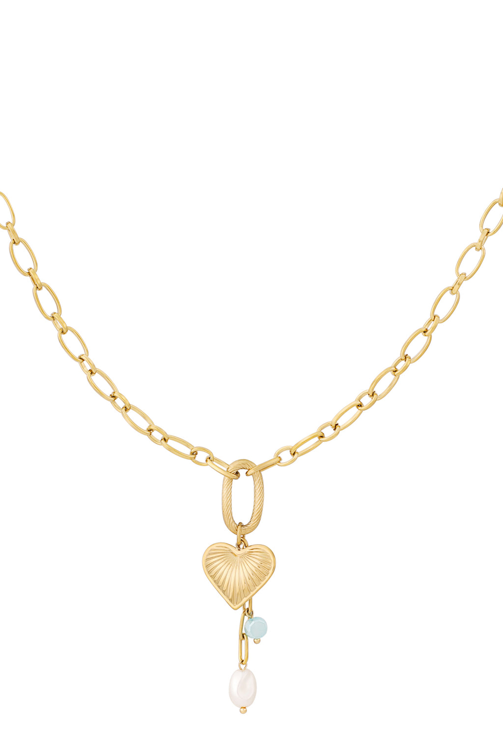 Collana con cuore e chiave in acciaio inox – delicata ed elegante