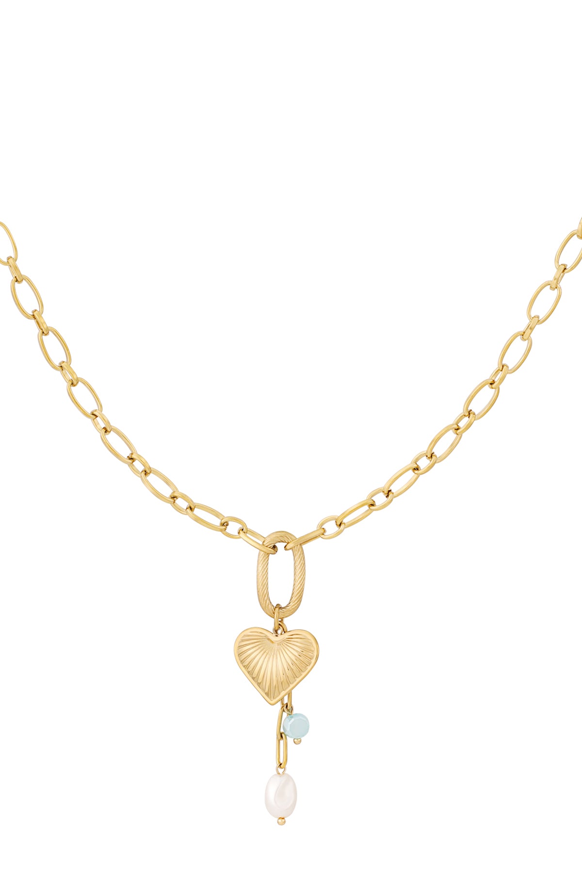 Collana con cuore e chiave in acciaio inox – delicata ed elegante