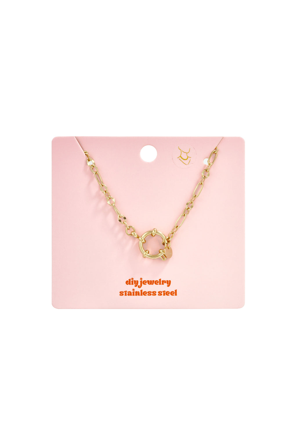 Collana Portacharm con Maglie Variabili in Acciaio Inossidabile Color Oro