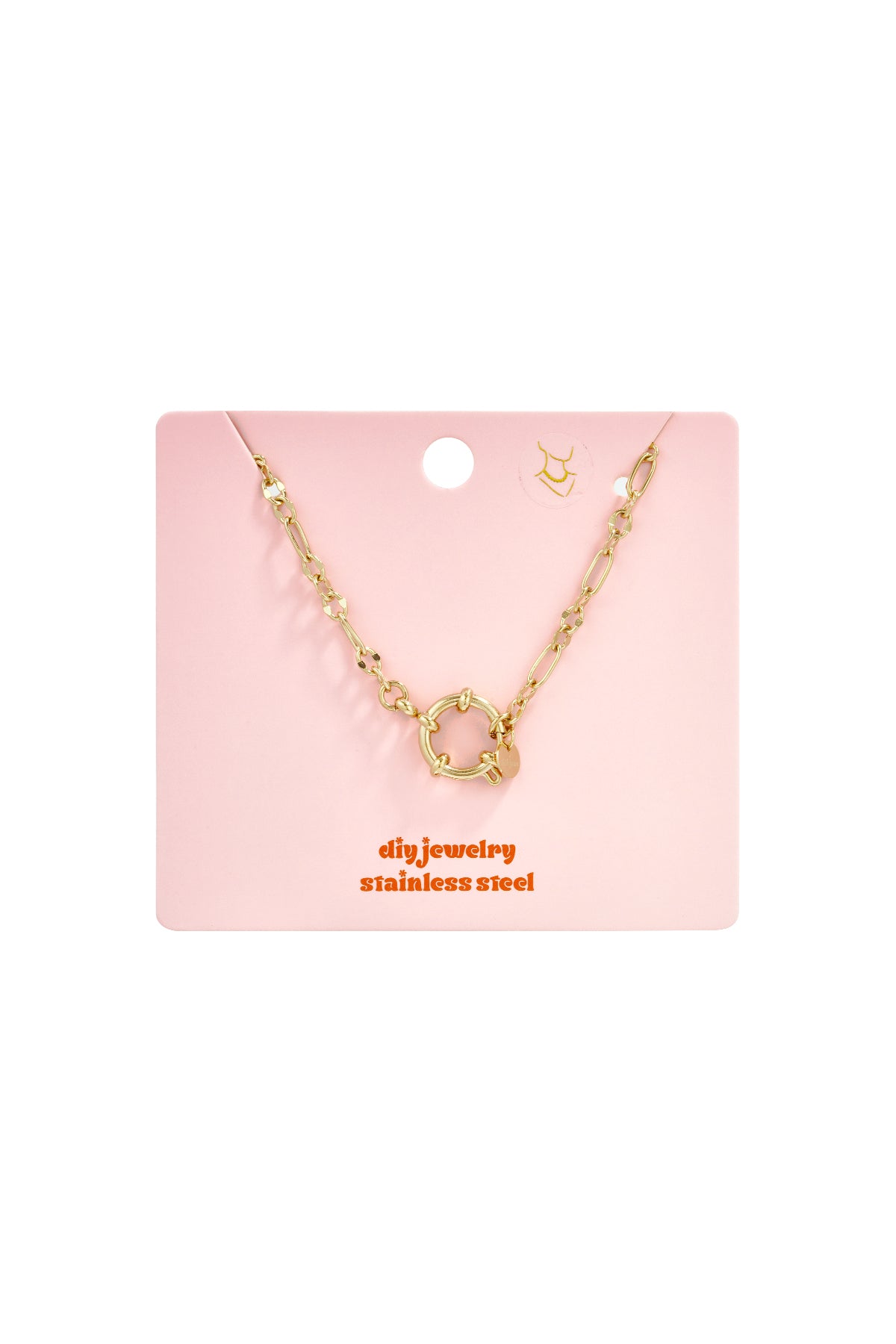 Collana Portacharm con Maglie Variabili in Acciaio Inossidabile Color Oro