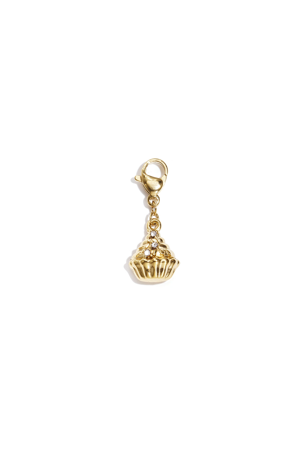 Charm Cupcake con Strass Color Oro – Ciondolo per Collane e Bracciali 