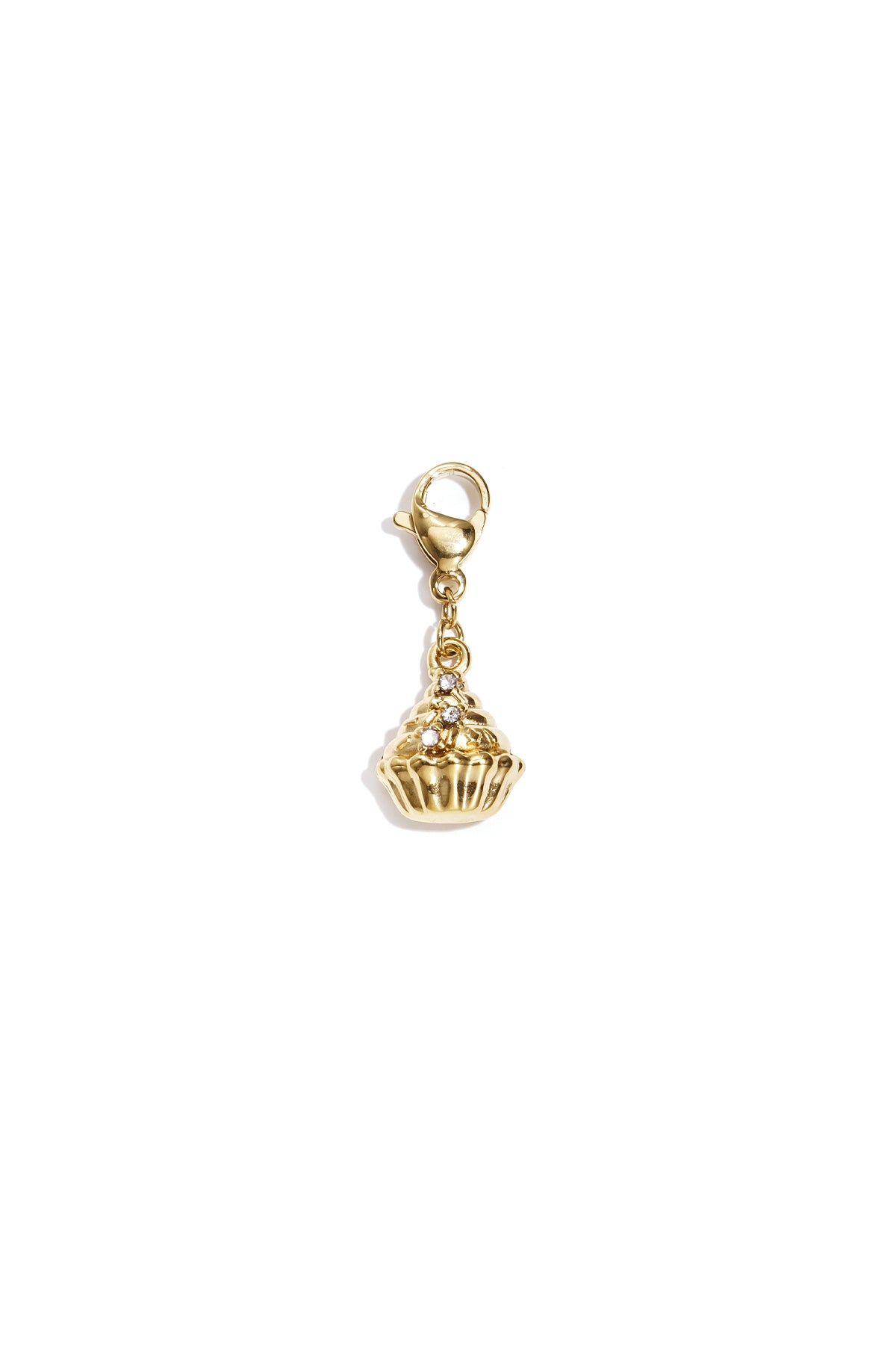 Charm Cupcake con Strass Color Oro – Ciondolo per Collane e Bracciali 