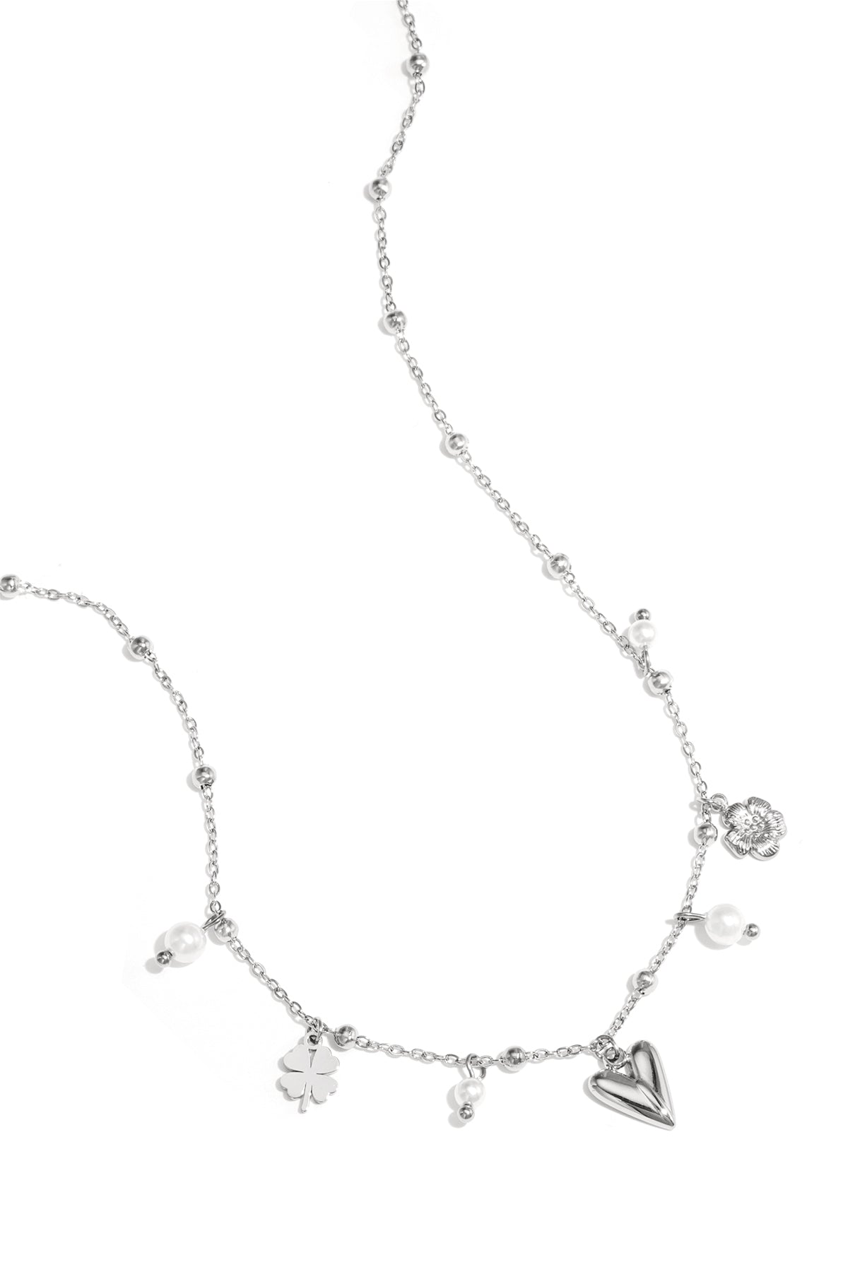 Collana corta con charm pendenti in acciaio inox – oro o argento