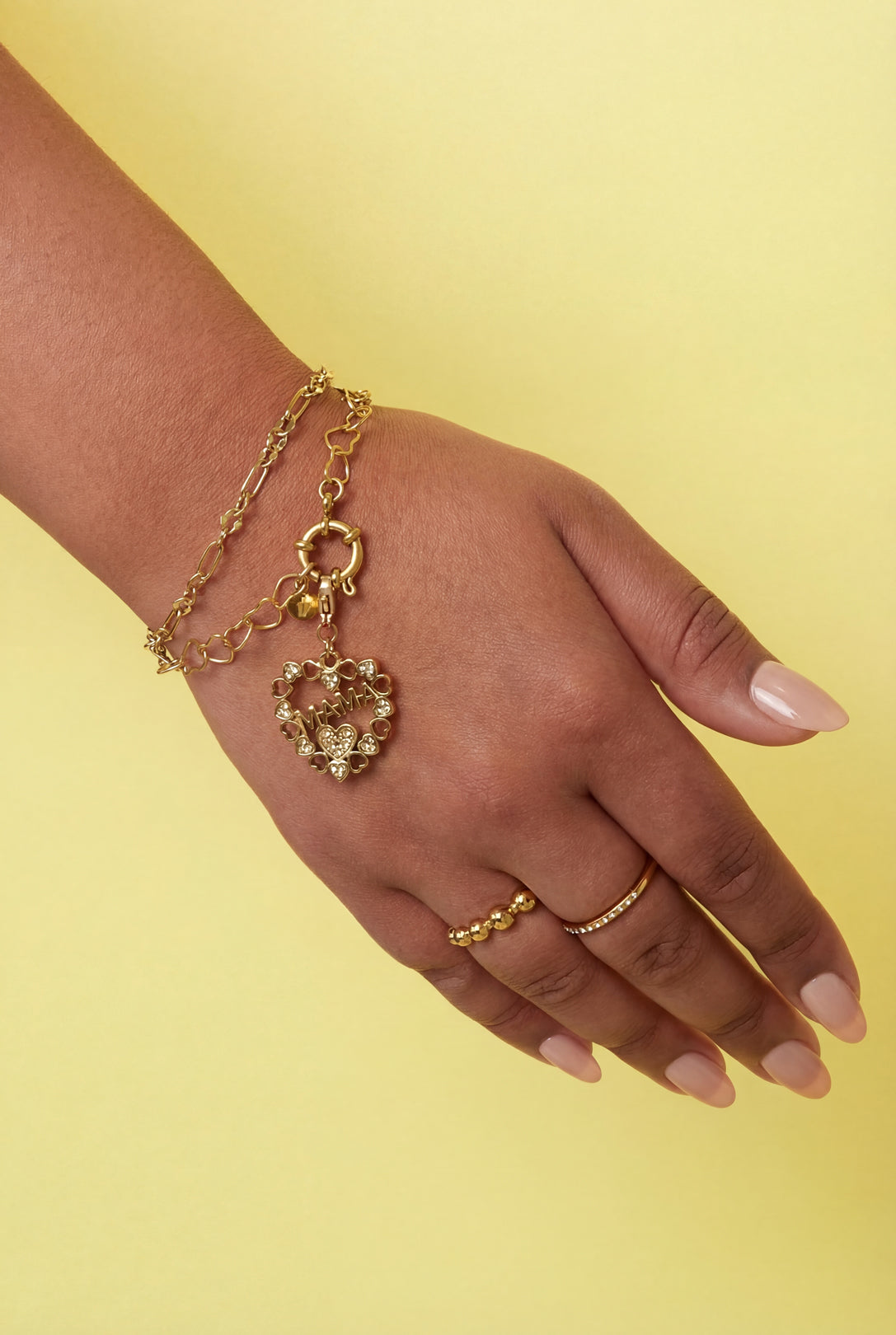 Charm Cuore Decorato Color Oro – Ciondolo Romantico