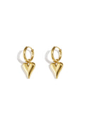 Orecchini pendenti con cuore in acciaio inox – oro o argento – eleganti da donna