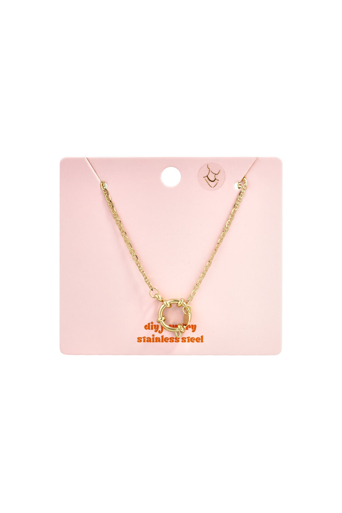 Collana Portacharm in Acciaio Inossidabile Color Oro – Base per Charm