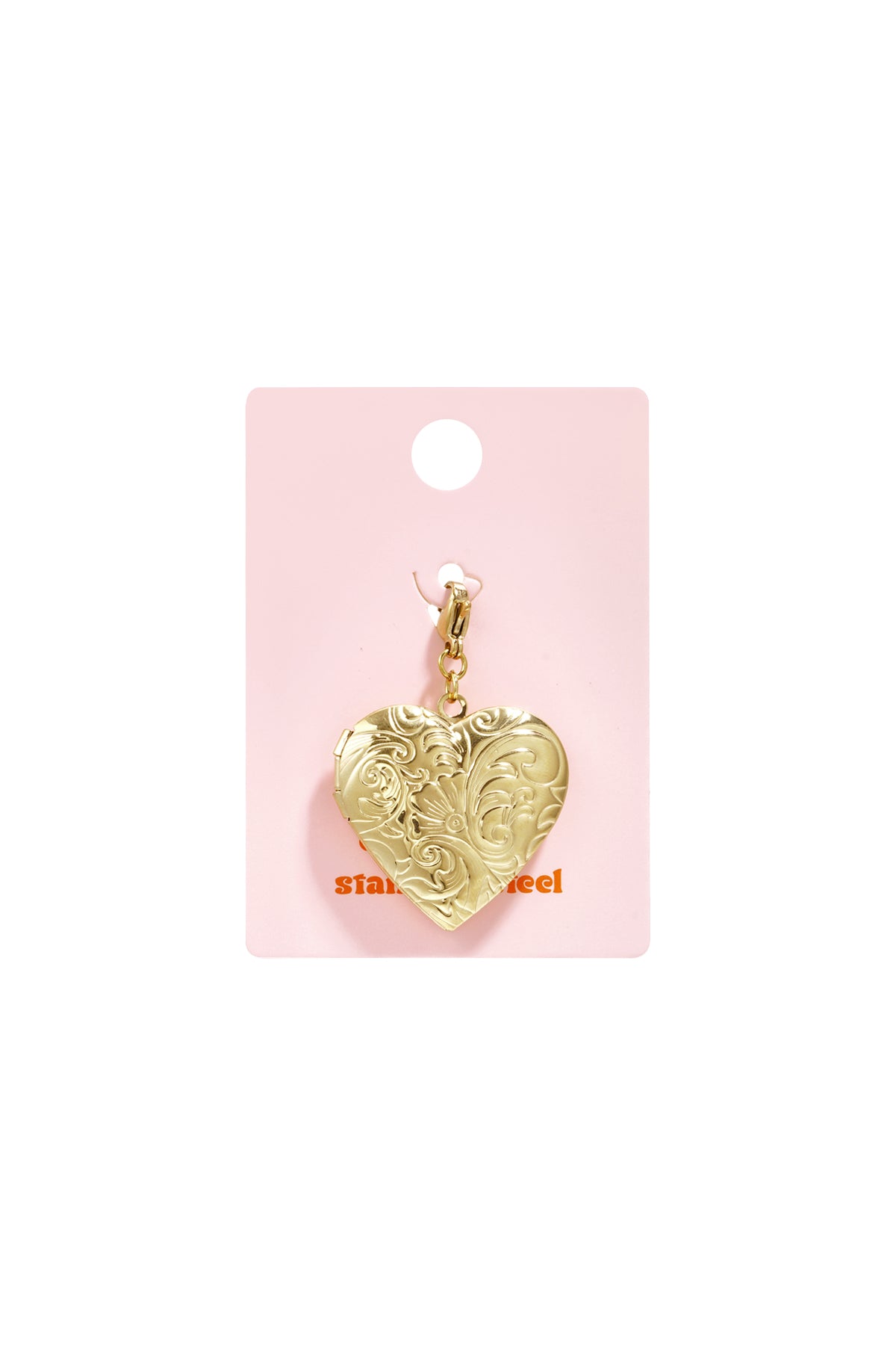 Charm Cuore Color Oro in Acciaio Inossidabile – Ciondolo per Collana e Bracciale