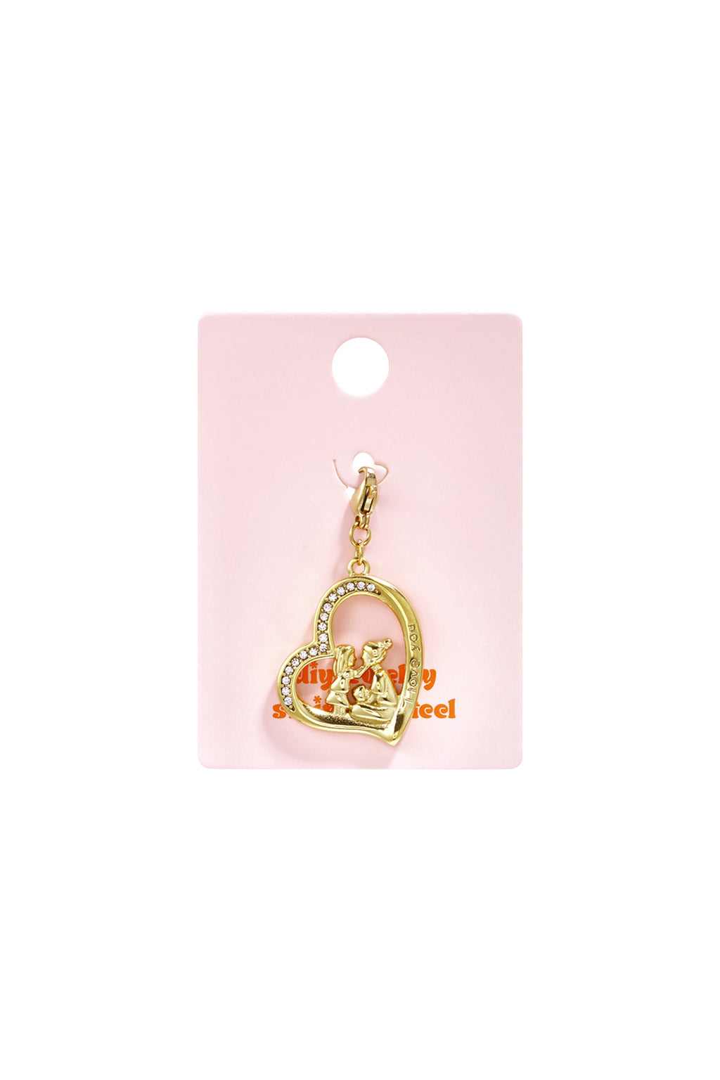 Charm Mamma e Figlia a Cuore Color Oro – Ciondolo per Gioielli Fai da Te