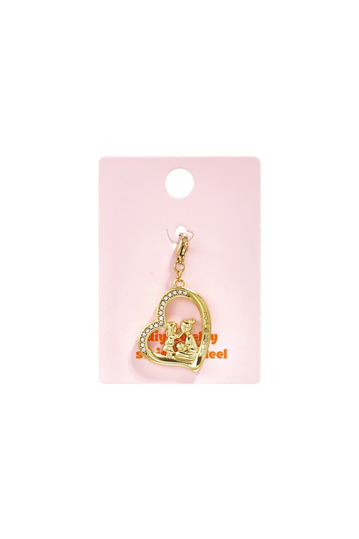 Charm Mamma e Figlia a Cuore Color Oro – Ciondolo per Gioielli Fai da Te
