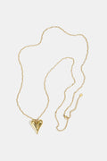 Collana lunga con pendente a cuore in acciaio inox – oro o argento 