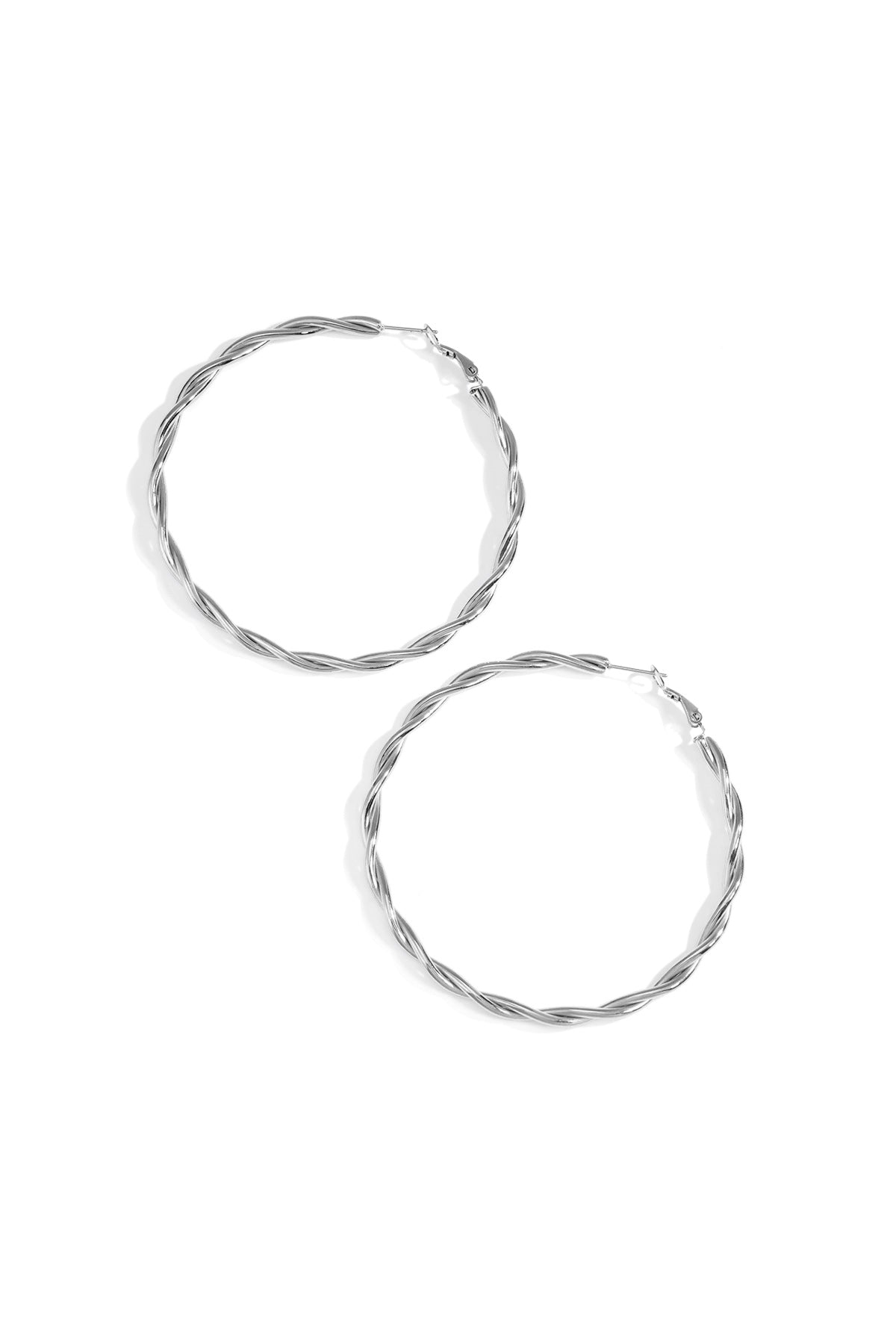 Orecchini a cerchio intrecciati in acciaio inox – oro o argento – 4 misure