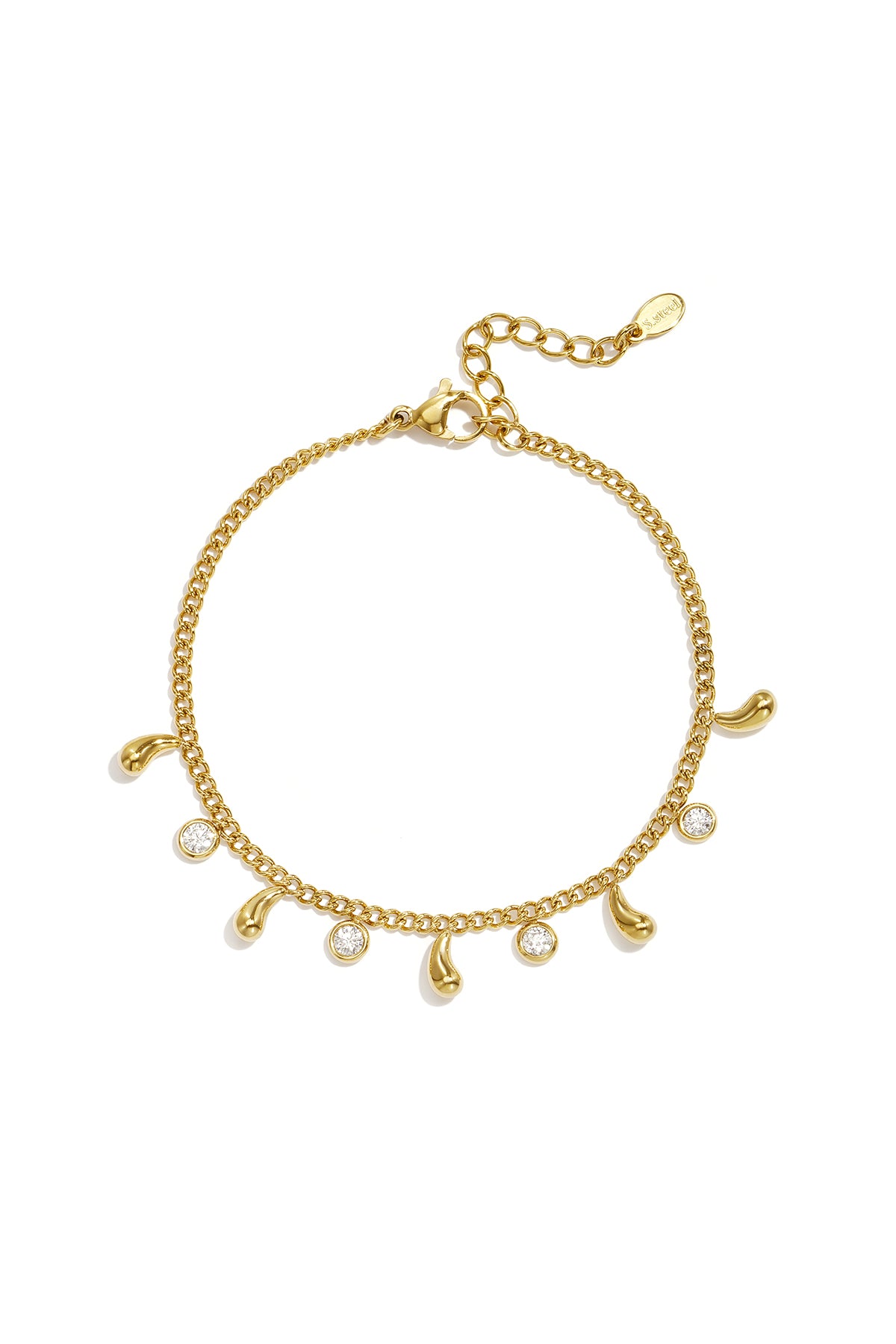 Bracciale con Ciondoli a Goccia e Strass – Alemy Boutique