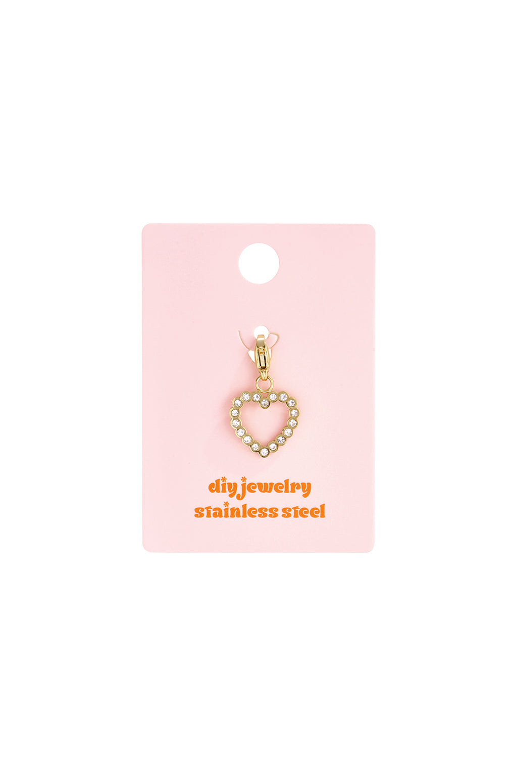 Charm Cuore con Strass Color Oro – Ciondolo per Collana e Bracciale
