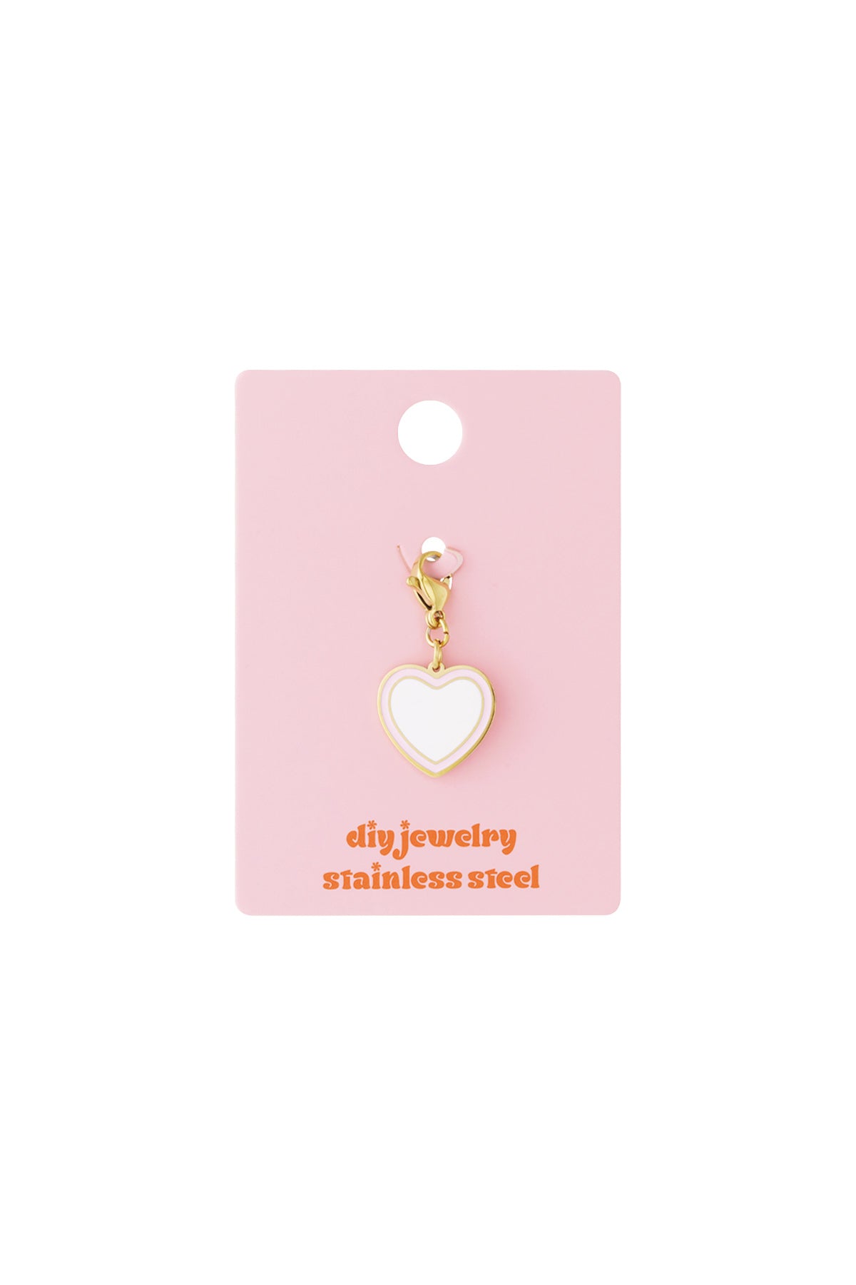 Charm Cuore Rosa Smaltato – Ciondolo Color Oro per Collane e Bracciali