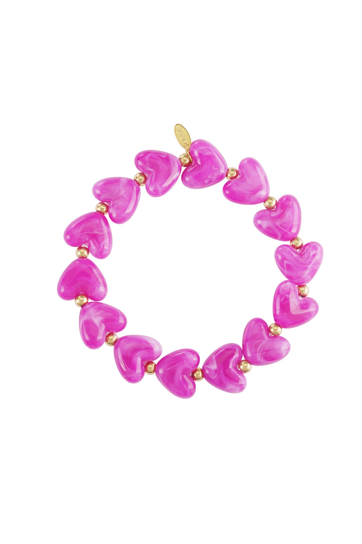 Bracciale elastico con perline a forma di cuore
