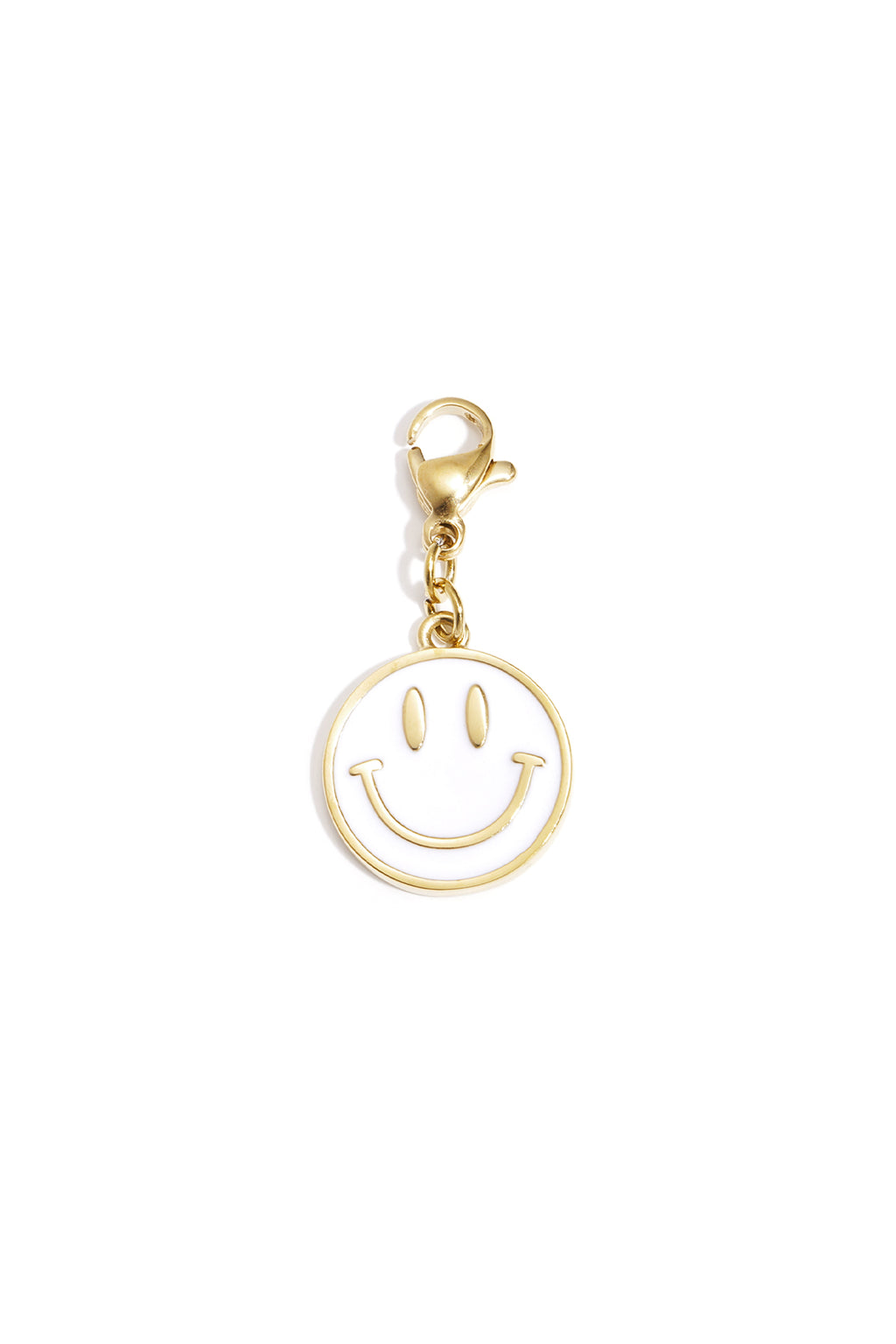 Charm Faccina Sorridente Bianco e Oro – Ciondolo Smile