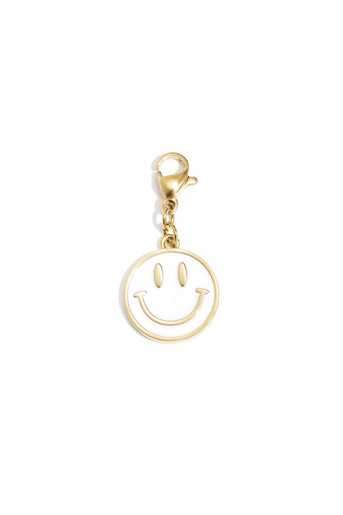 Charm Faccina Sorridente Bianco e Oro – Ciondolo Smile