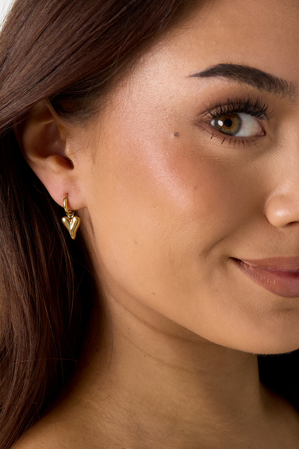 Orecchini pendenti con cuore in acciaio inox – oro o argento – eleganti da donna