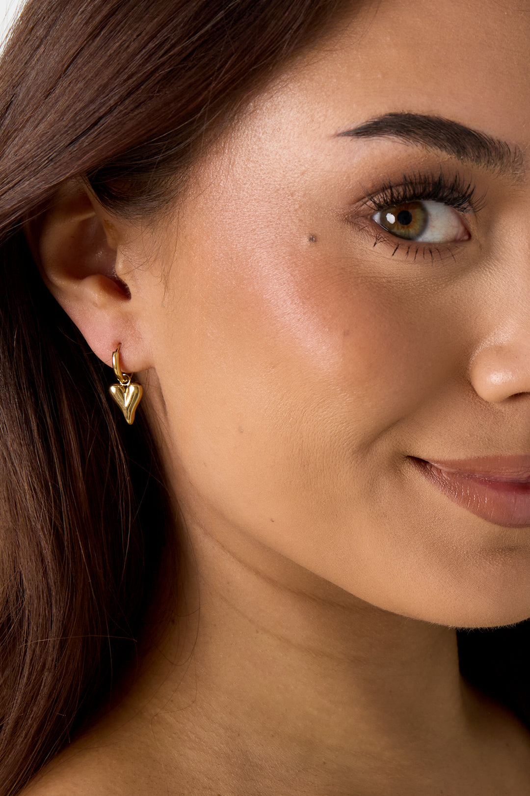 Orecchini pendenti con cuore in acciaio inox – oro o argento – eleganti da donna