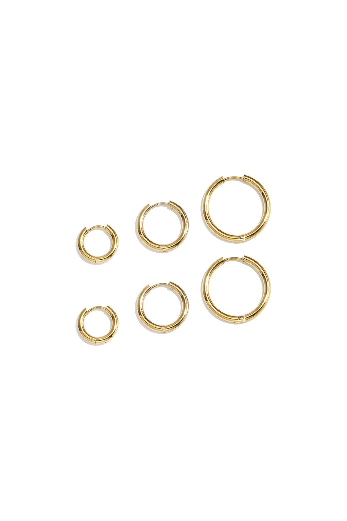 Set 3 Paia di Orecchini a Cerchio in Acciaio Inossidabile – Alemy Boutique