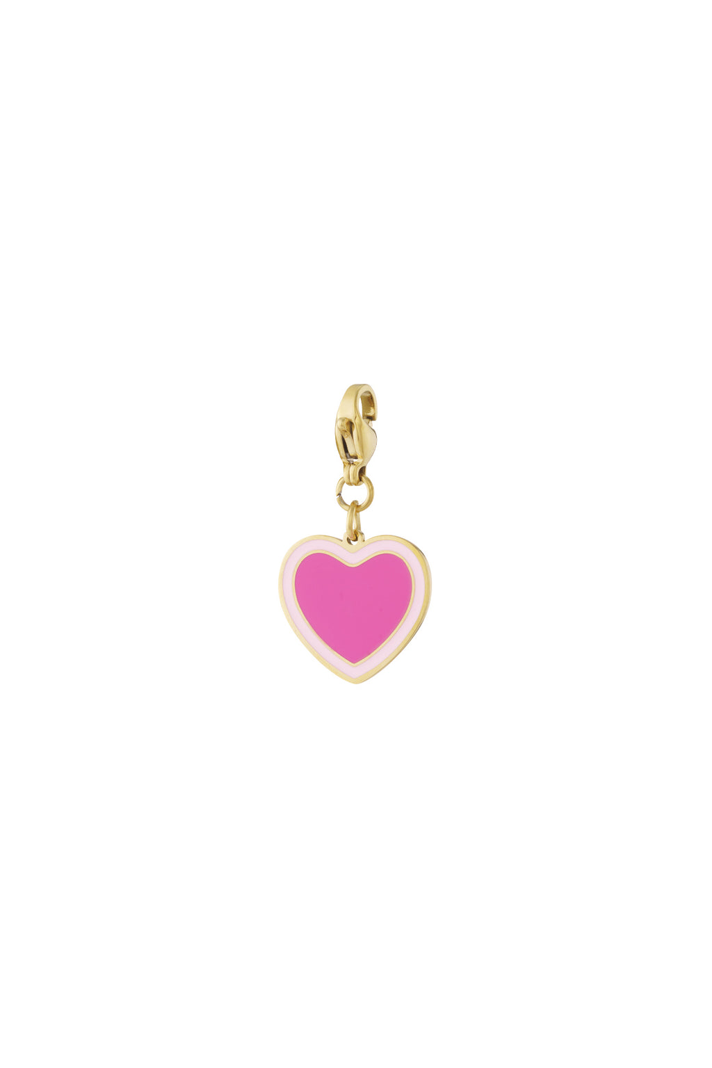 Charm Cuore Rosa Smaltato – Ciondolo Color Oro per Collane e Bracciali