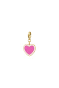 Charm Cuore Rosa Smaltato – Ciondolo Color Oro per Collane e Bracciali