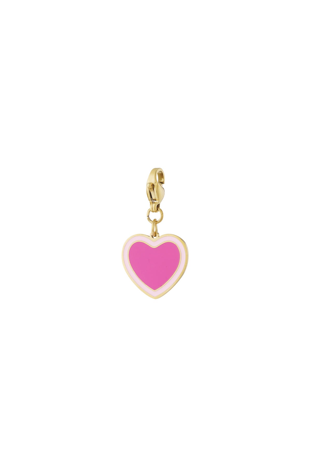 Charm Cuore Rosa Smaltato – Ciondolo Color Oro per Collane e Bracciali