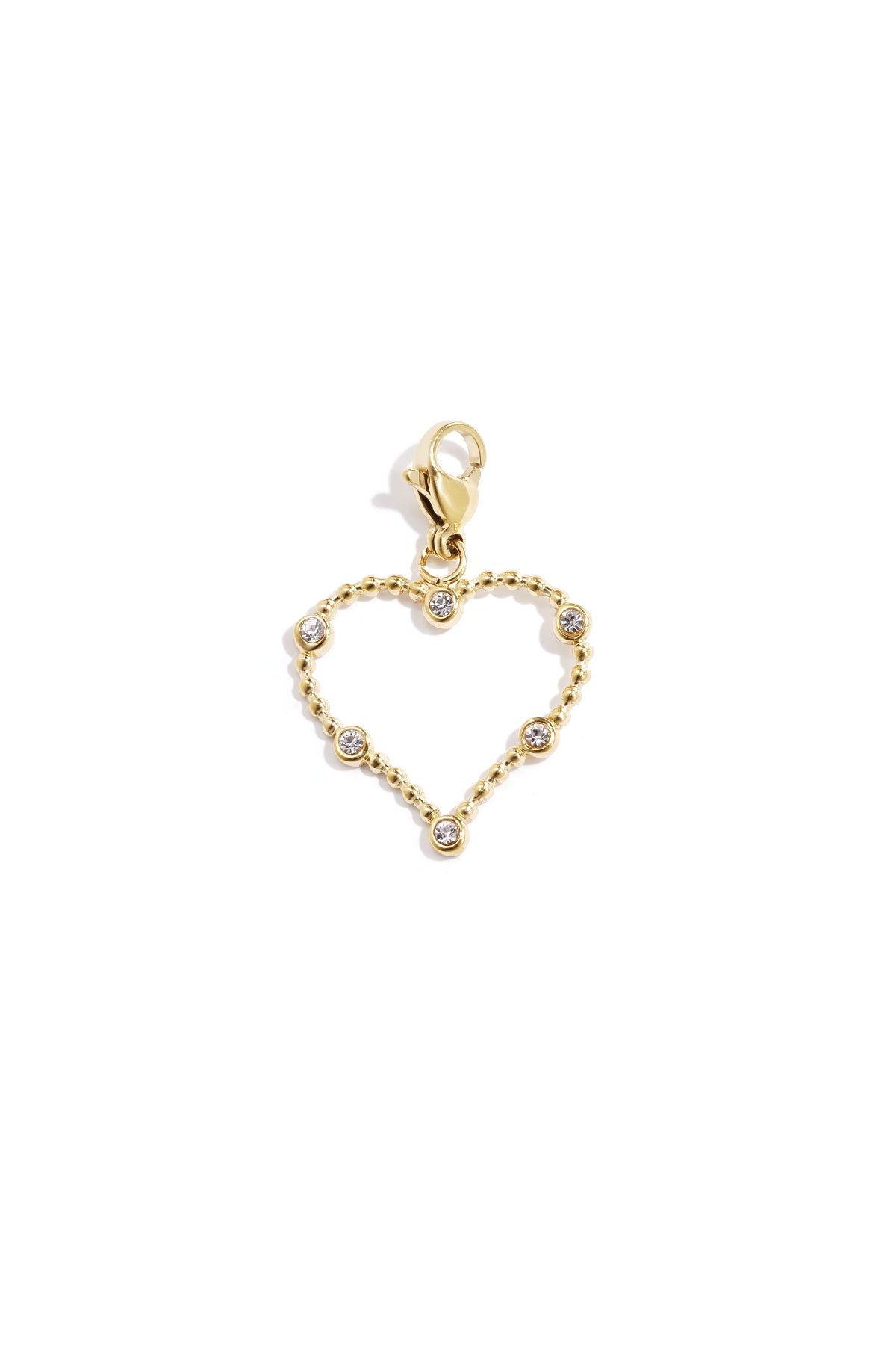 Charm Cuore Aperto con Strass Color Oro – Ciondolo per Collane e Bracciali  
