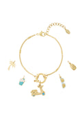 Braccialetto Placcato Oro 14K con Charm Scooter e Pendenti
