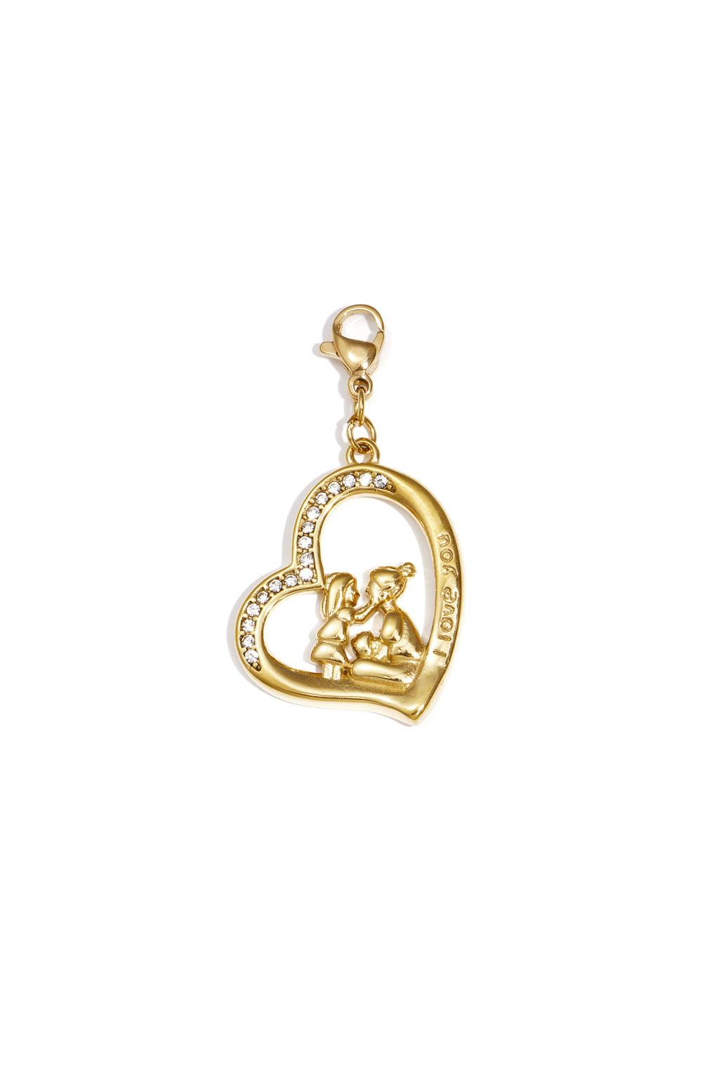 Charm Mamma e Figlia a Cuore Color Oro – Ciondolo per Gioielli Fai da Te