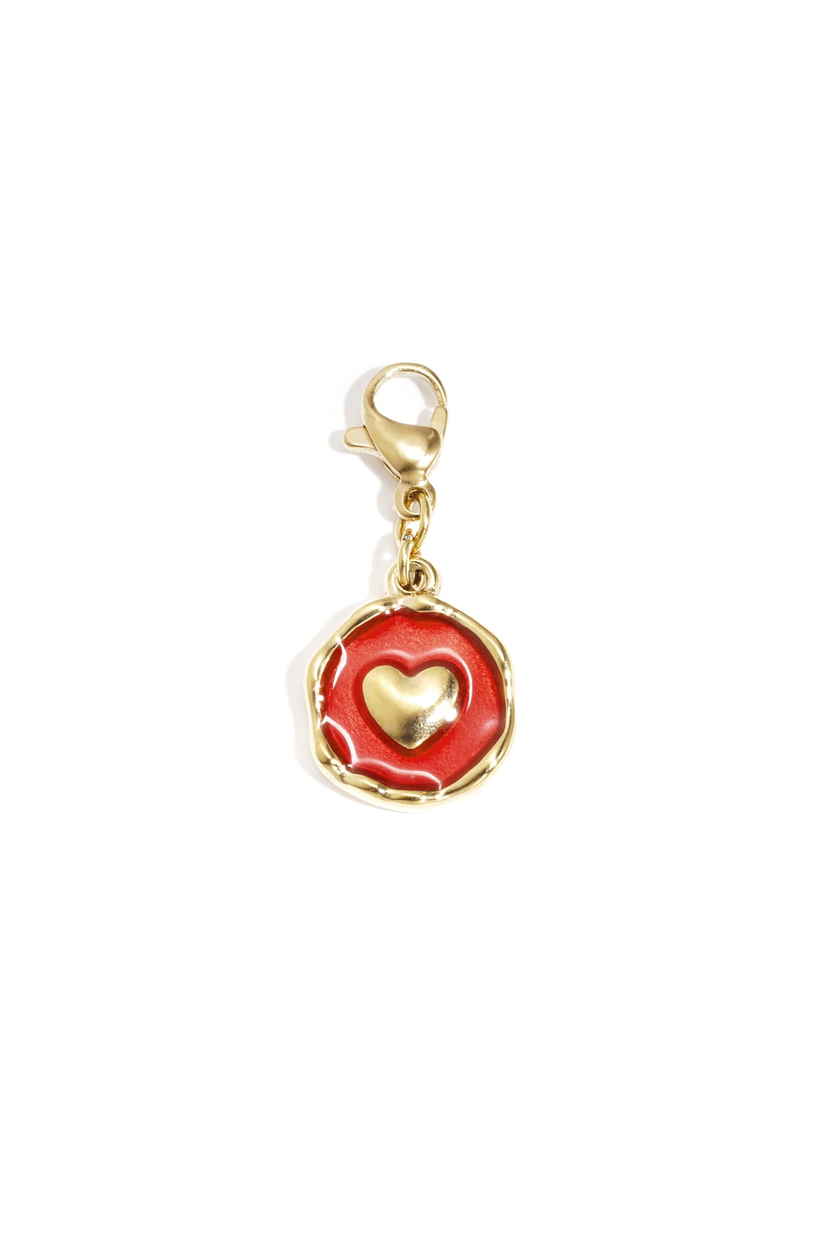 Charm Cuore Rosso Smaltato in Acciaio Inossidabile