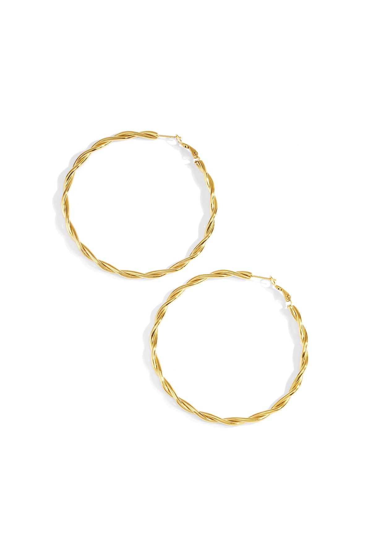 Orecchini a cerchio intrecciati in acciaio inox – oro o argento – 4 misure