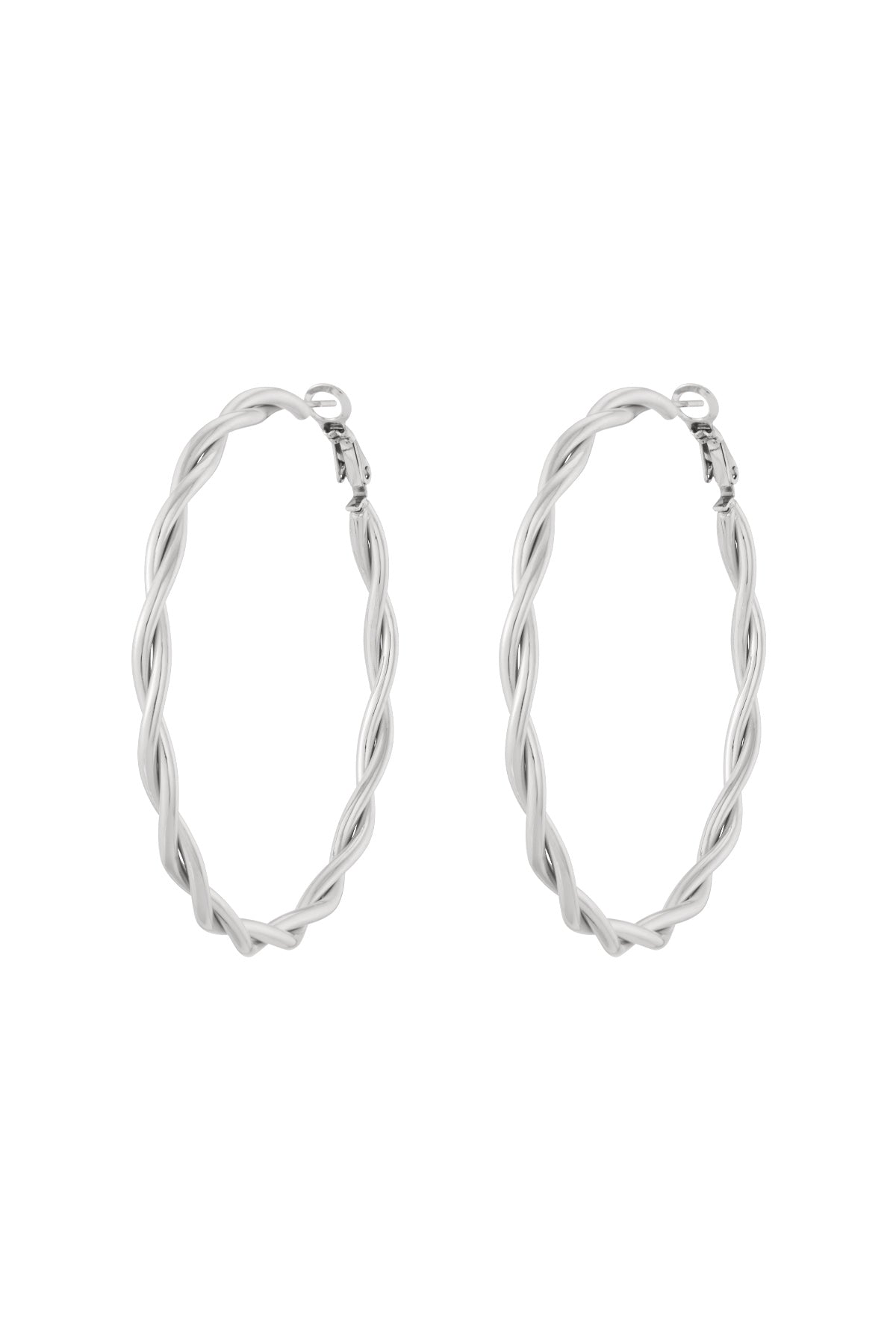 Orecchini a cerchio intrecciati in acciaio inox – oro o argento – 4 misure
