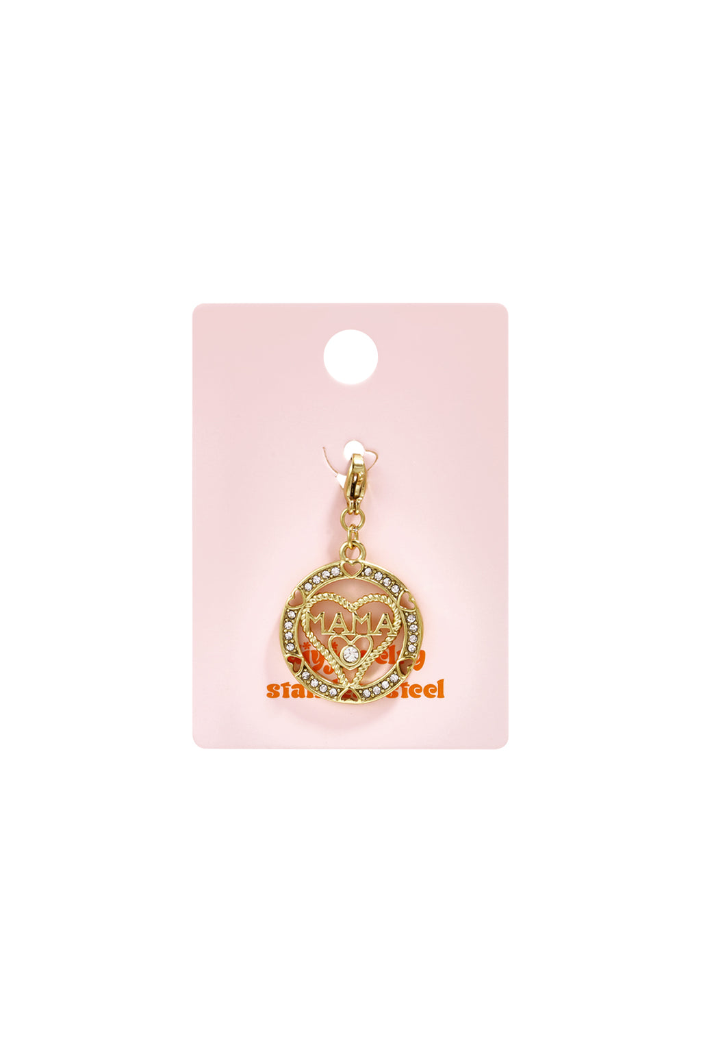 Charm MAMA con Strass Color Oro – Ciondolo Regalo per Mamma
