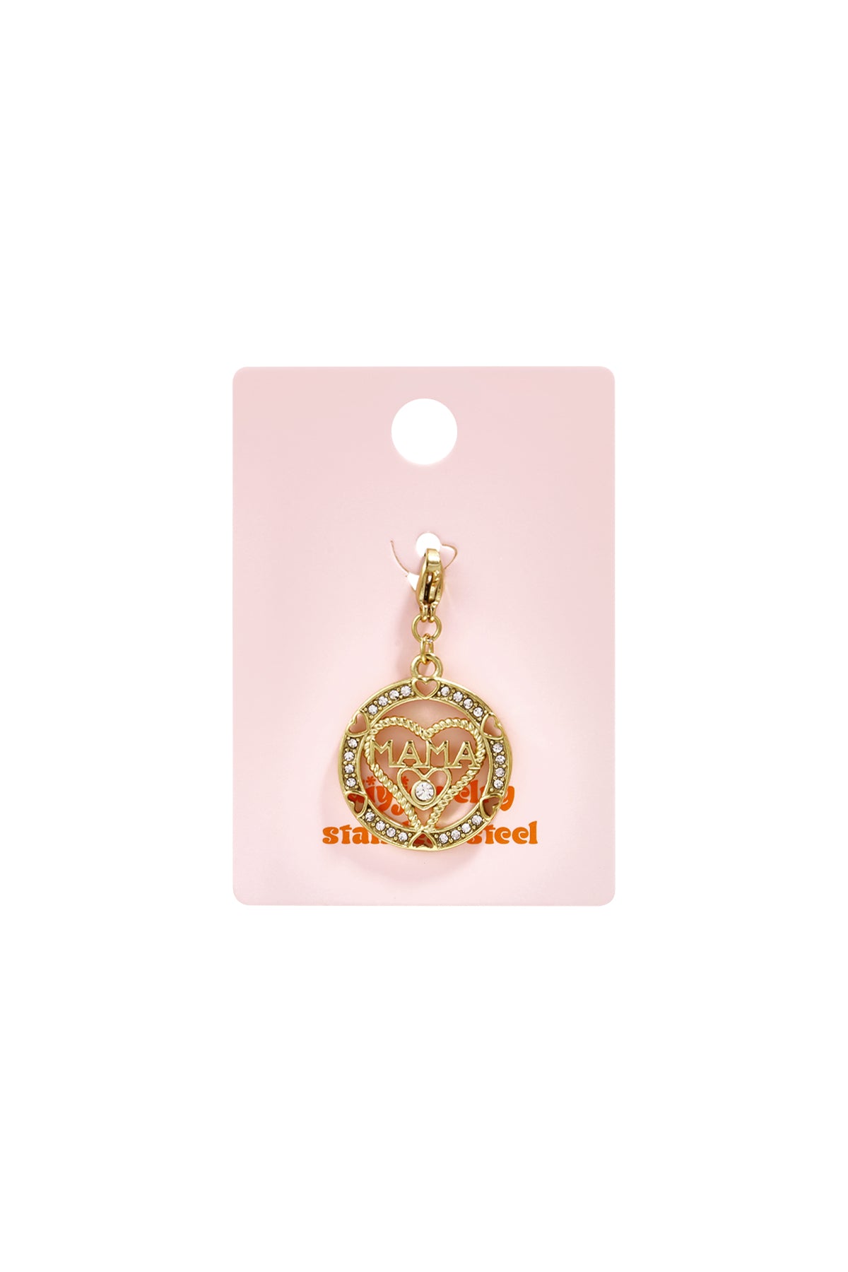 Charm MAMA con Strass Color Oro – Ciondolo Regalo per Mamma