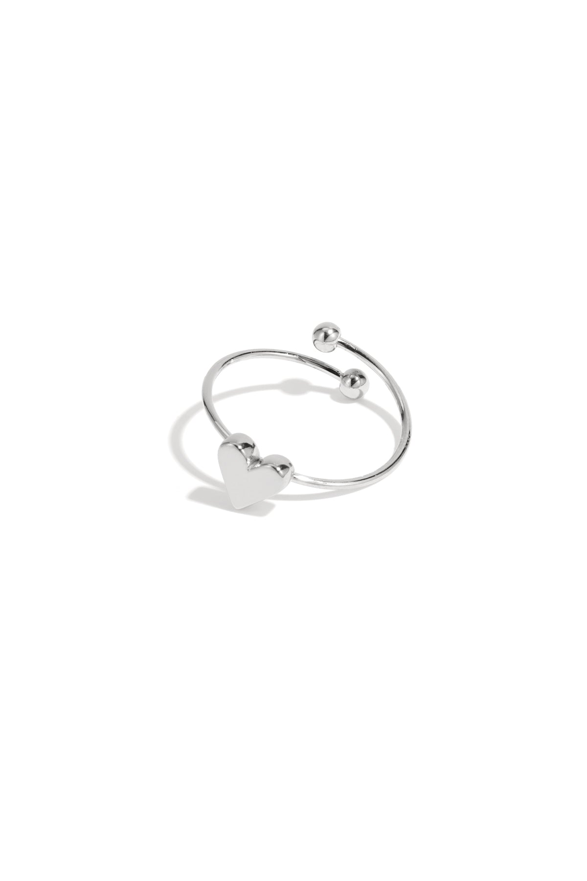 Anello regolabile con piccolo cuore in acciaio inox – oro o argento