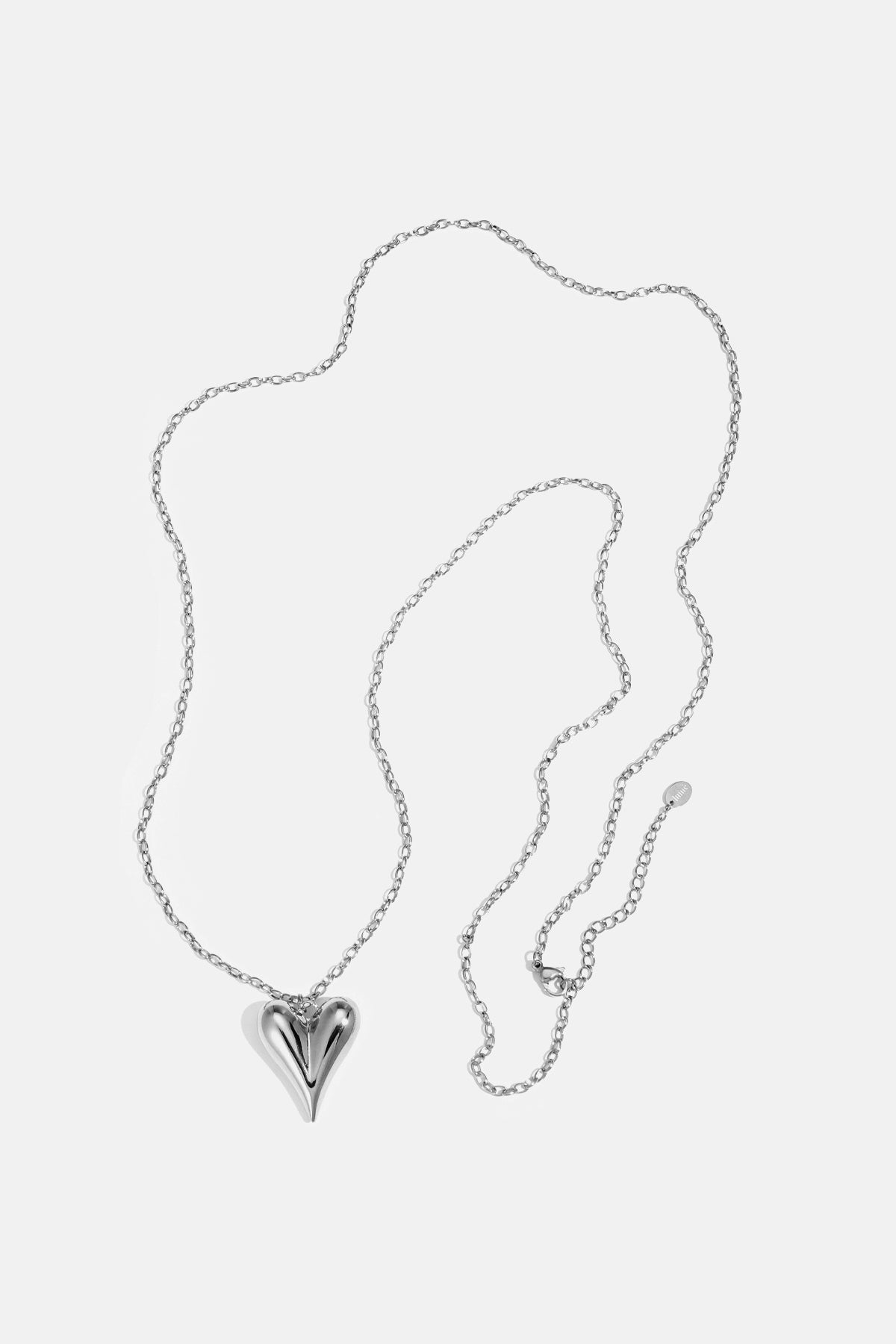 Collana lunga con pendente a cuore in acciaio inox – oro o argento 