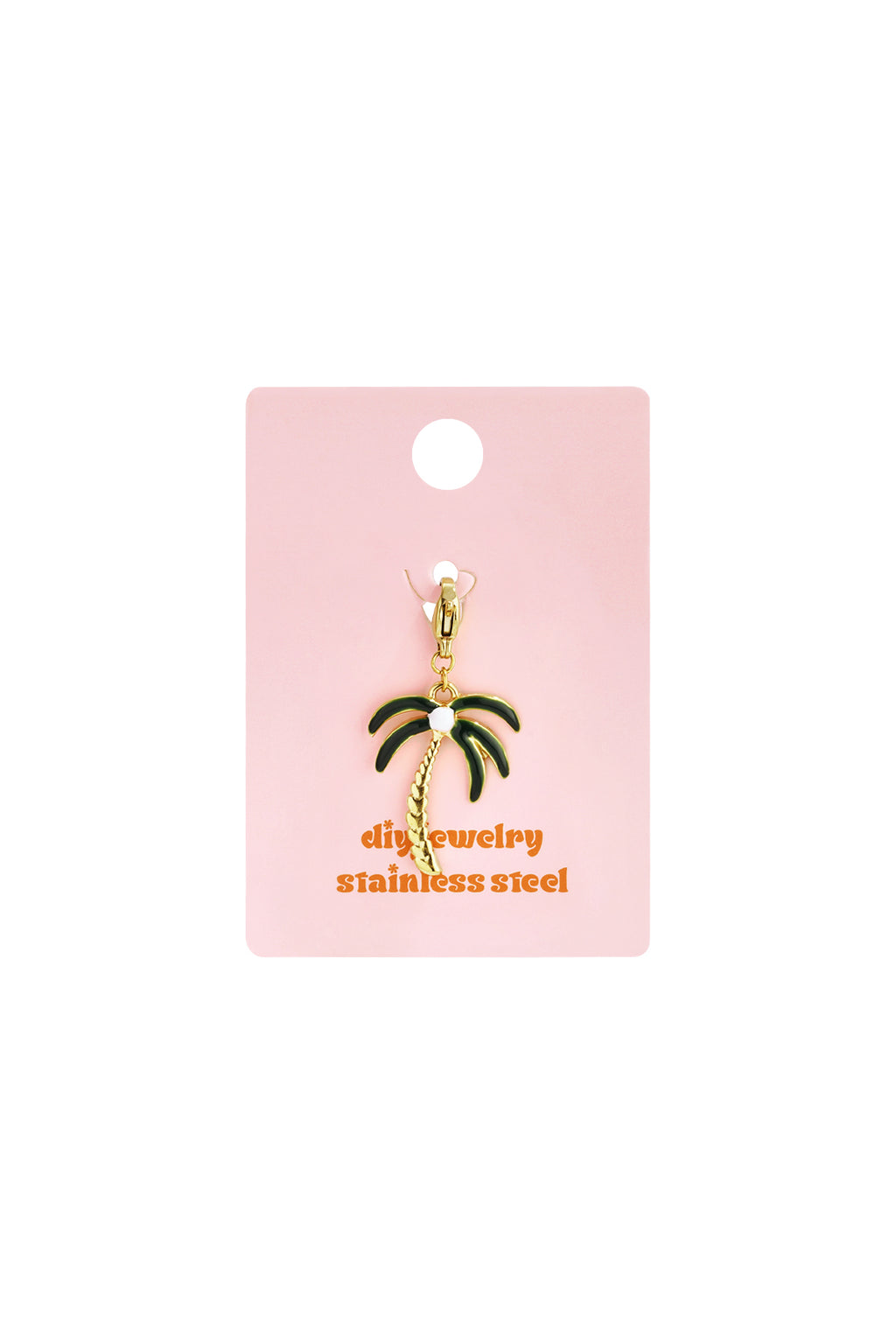 Charm Palma Tropicale Color Oro – Ciondolo con Smalto