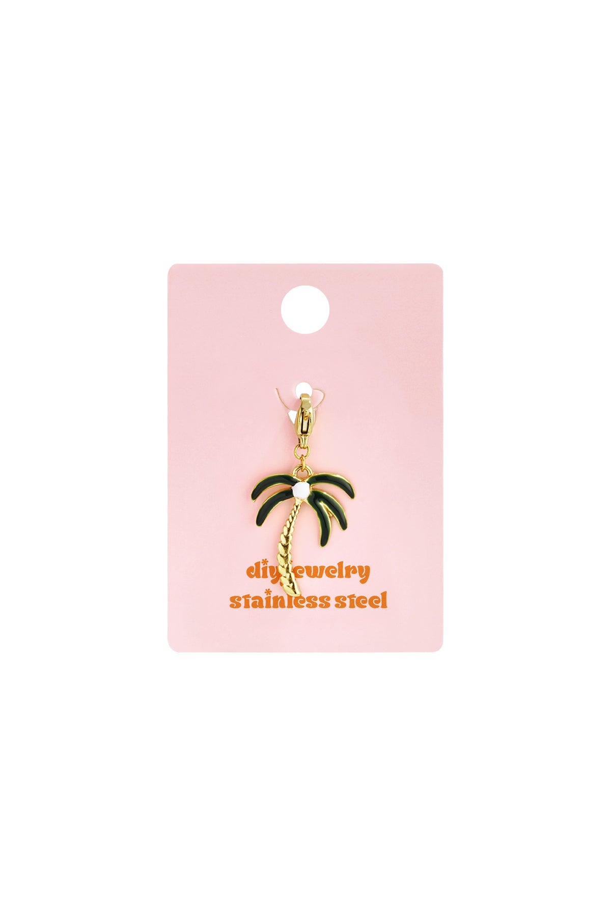Charm Palma Tropicale Color Oro – Ciondolo con Smalto