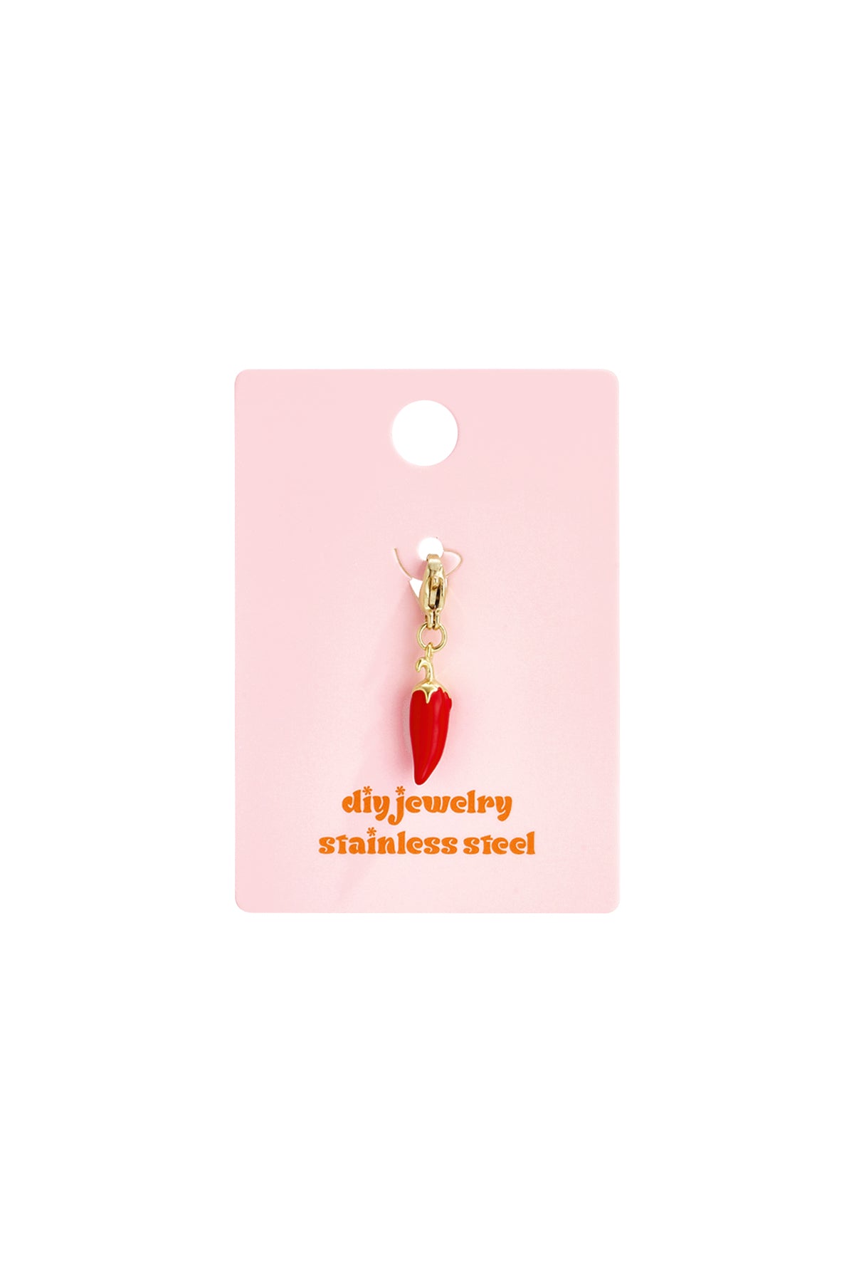 Charm Peperoncino Rosso in Acciaio Inossidabile