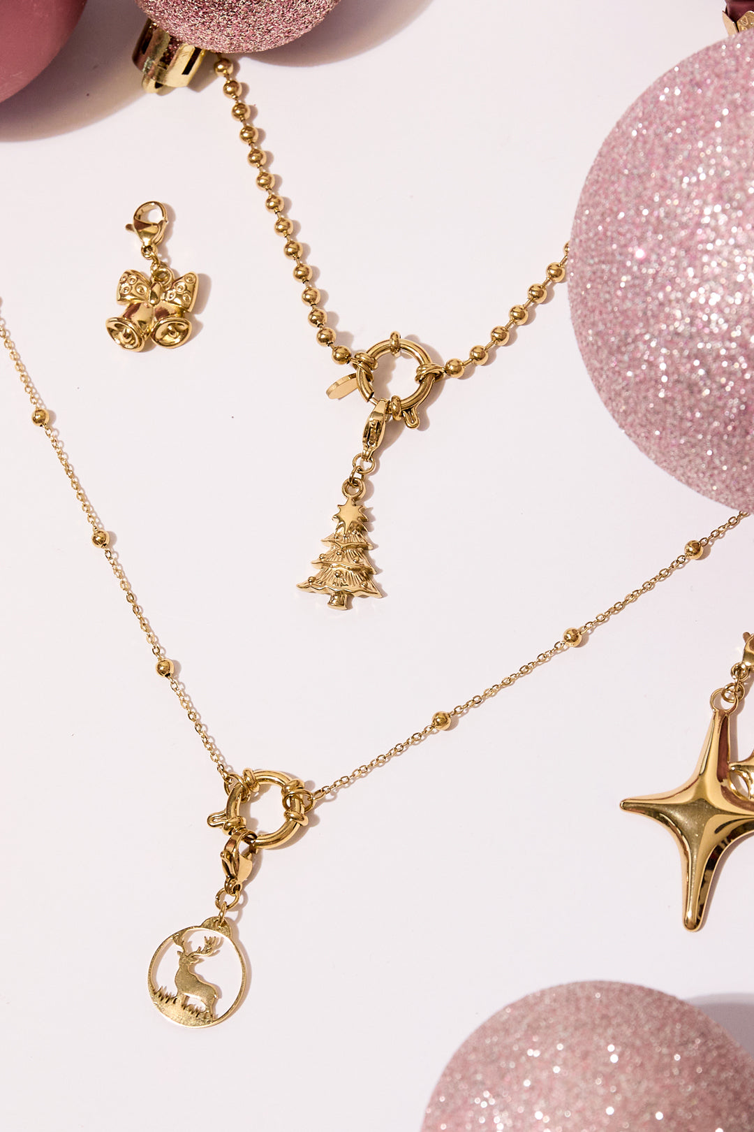 Charm Albero di Natale Color Oro – Ciondolo Natalizio per Collane e Bracciali